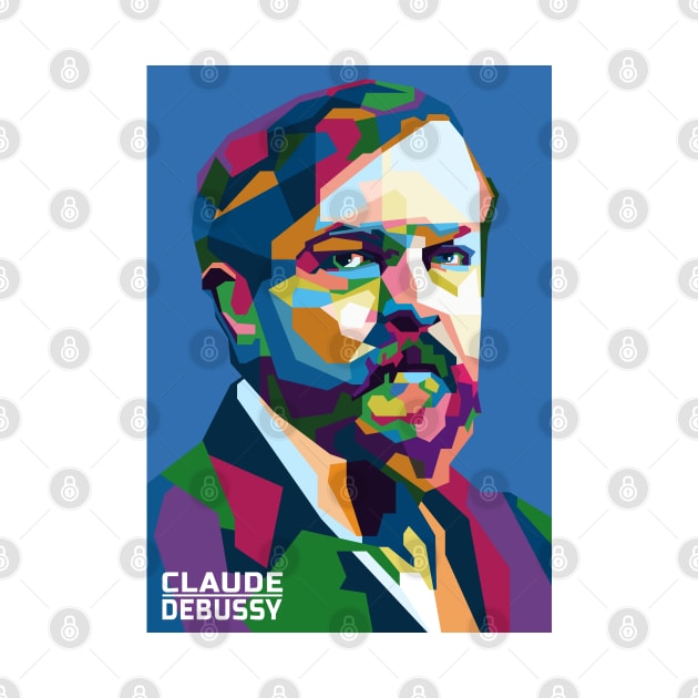 Abstract Pop Art Claude Debussy in WPAP by smd90