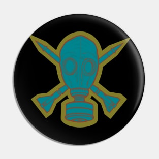 Gas Mask & Crossed Missiles Pin