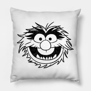 Muppets - Animal - Distressed - Black Pillow