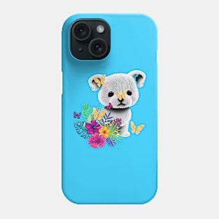 Floral, Puppy and Fluttering Wings Phone Case