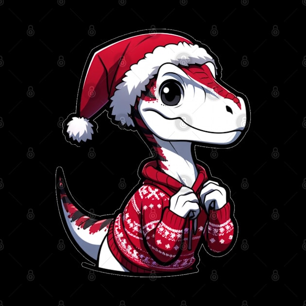Christmas Dinosaur Velociraptor by OddHouse