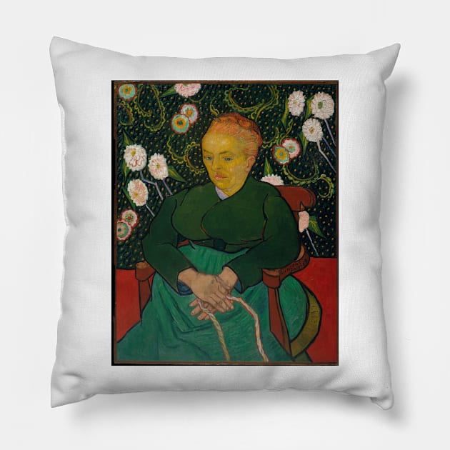 La Berceuse (Woman Rocking a Cradle; Augustine-Alix Pellicot Roulin, 1851–1930) Pillow by VincentvanGogh