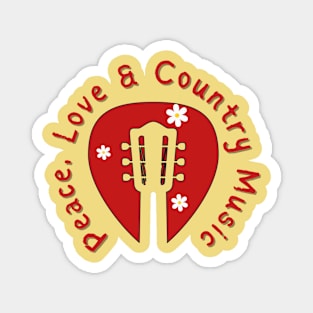 Peace Love Country Music Magnet