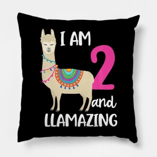 2Nd Birthday Llama I M 2 Years Old And Llamazing Pillow