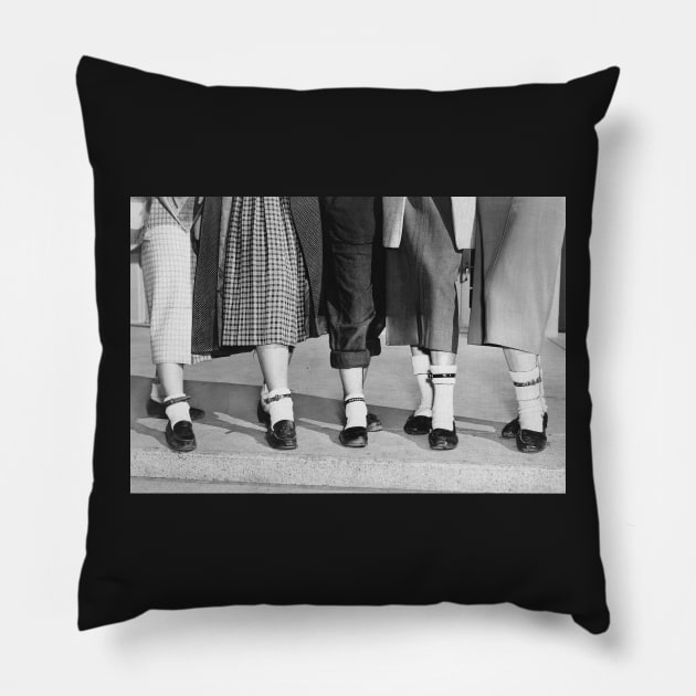 Bobby Socks, 1953. Vintage Photo Pillow by historyphoto