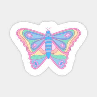 Pastel Psychedelic Moth Butterfly Magnet