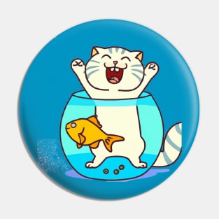 CAT IN FISHBOWL Pin