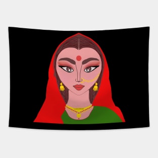 Indian Women Graphic Design Tapestry