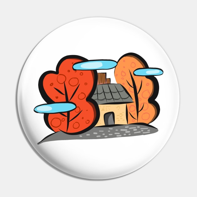 Autumn cabin illustration Pin by Think Beyond Color