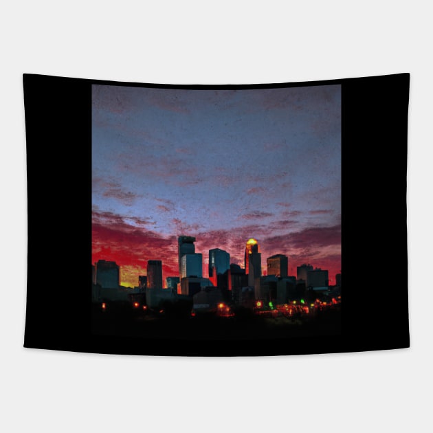 Minneapolis Skyline Tapestry by Starbase79