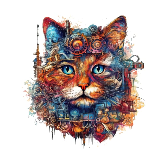 Steampunk Cat by erzebeth