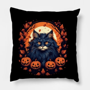 Norwegian Forest Cat Halloween, Cat Lover Pillow