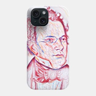 Franz Schubert Portrait | Franz Schubert Artwork | Line Art Phone Case