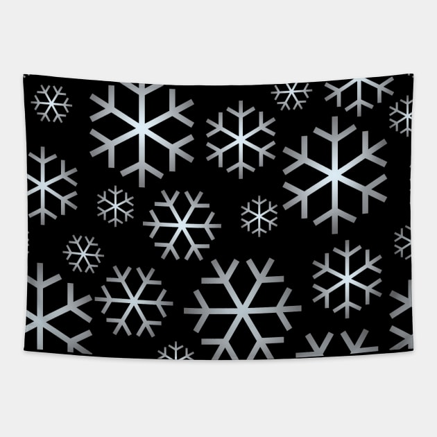 White Christmas Snowflakes Pattern Tapestry by inotyler