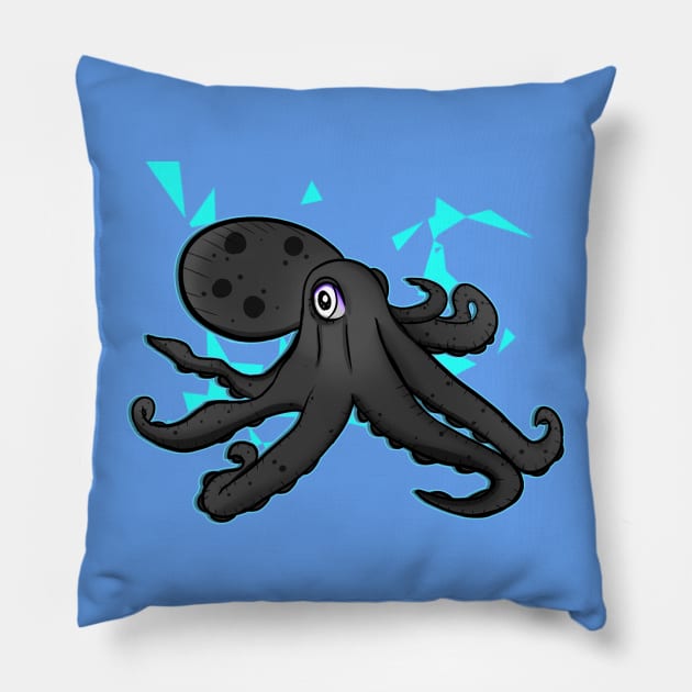 THIS OCTOPUS HAS NO SOCKS Pillow by roxiqt