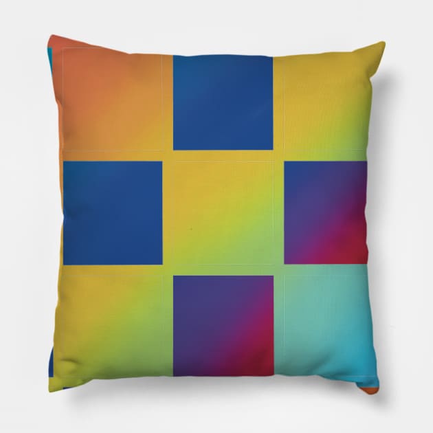 Colorful checker Pillow by Xatutik-Art