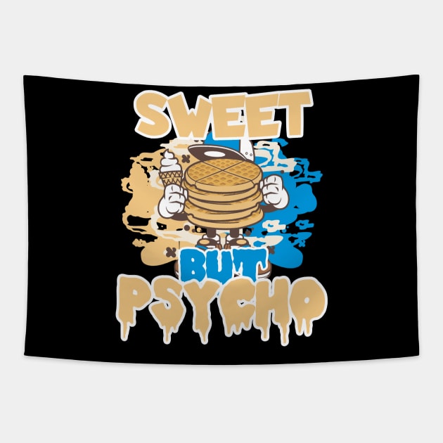 Sweet Psycho Cute Waffles Tapestry by ShirtyLife