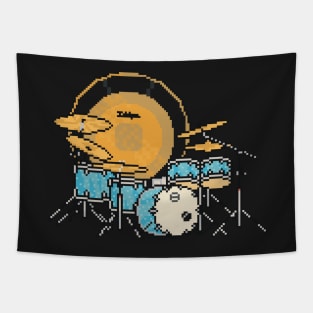 Pixel Blue Sparkle Drums with Gong Tapestry