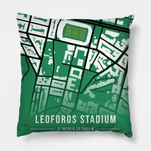 Panathinaikos Stadium Map Design - GREEN Pillow