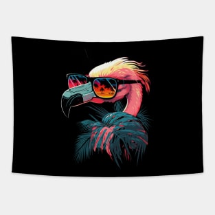 Cute Flamingo in Sunglasses Retro Vintage Funny Beach Summer Tapestry