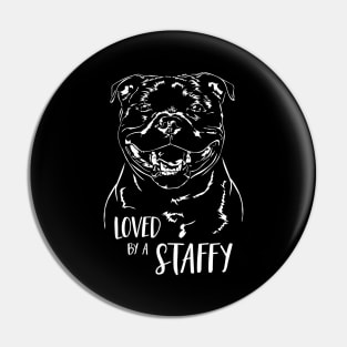 Staffordshire Bull Terrier loved by a staffy saying Pin