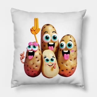 The crazy potato family and the finger obsession Pillow