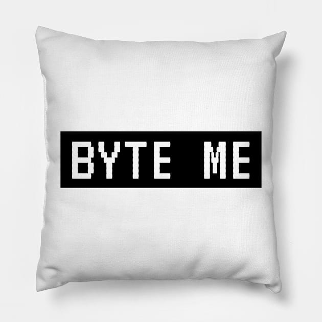 byte me Pillow by Toad House Pixels