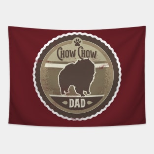 Chow Chow Dad - Distressed Chow Chow Silhouette Design Tapestry