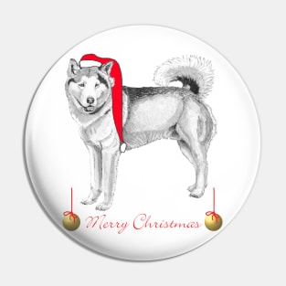 Alaskan malamute - christmas Pin