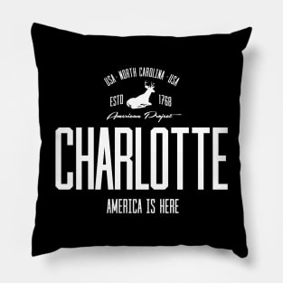 USA, America, Charlotte, North Carolina Pillow