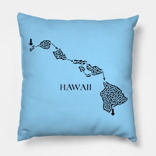 Hawaii State Outline Maze & Labyrinth Pillow