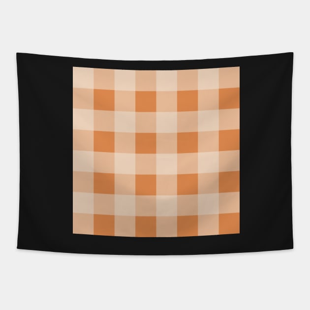 Orange Tea Towel Buffalo Plaid Tapestry by A2Gretchen