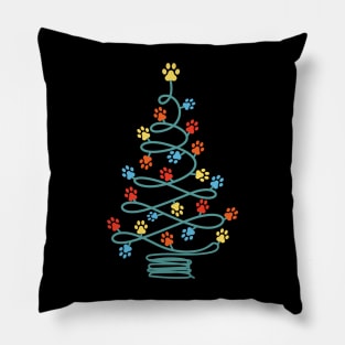 Cute Dog Paws christmas tree Pillow