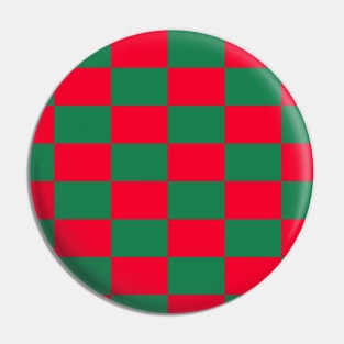 Christmas Holidays, Green and Red, Y2K Checkboard Pin