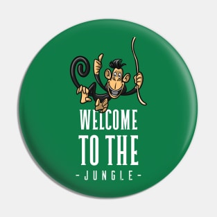 Welcome To The Jungle / Cartoon Monkey Design / Cute Cartoon Chimp / Great Gift For New Colleague / Welcome Gift Pin