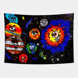 Smiling Solar System Tapestry