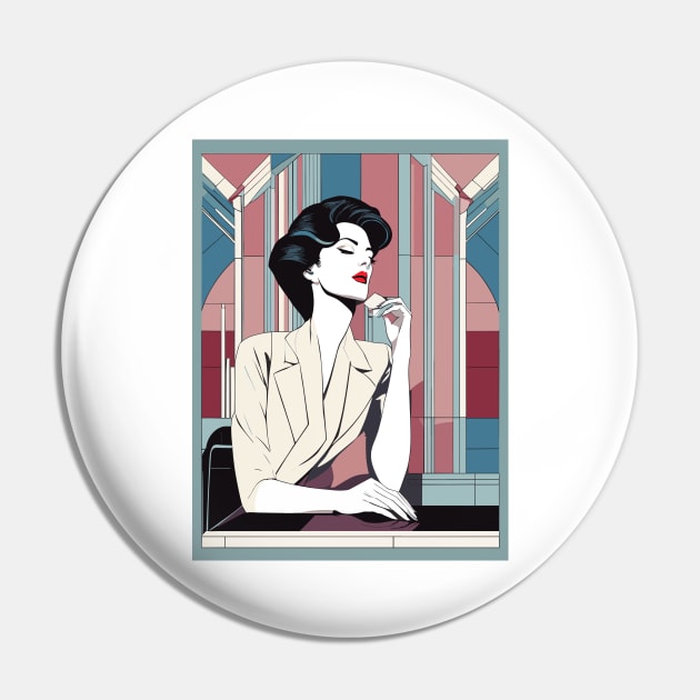 Rebelle Rouge Art Deco Patrick Nagel 80s Pin by di-age7