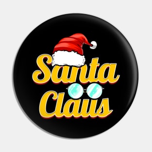 Santa Claus Logo Santas Hat And Glasses Christmas Pin