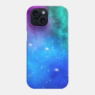 Blue Green White Star Nebula Space Galaxy Universe Phone Case