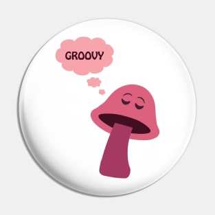 Groovy Mushroom - Pink Pin