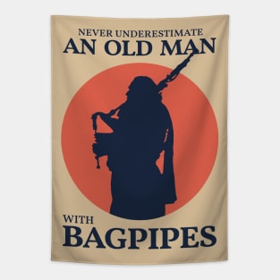 Vintage Great Scottish Highland Bagpipe Tapestry