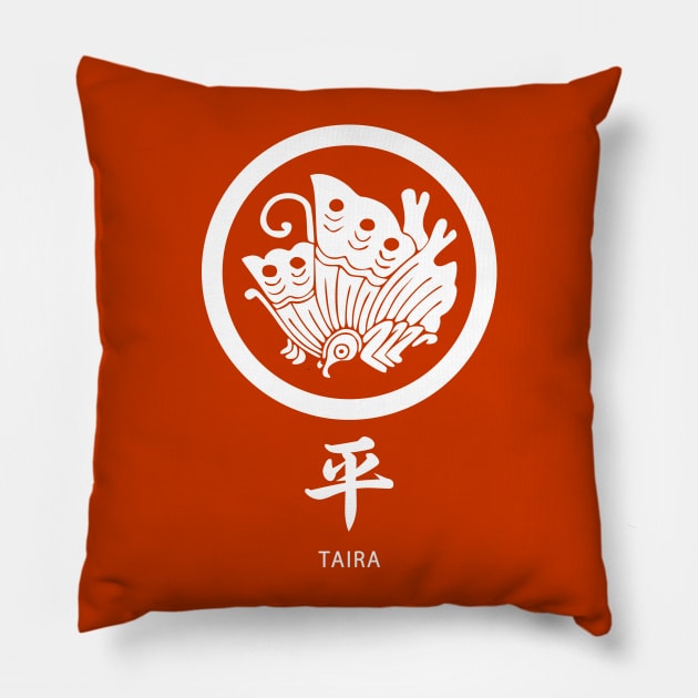 Taira Clan kamon with text Pillow by Takeda_Art