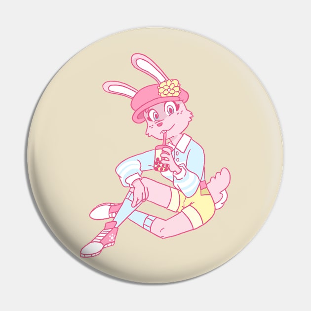 Boba Bunny Pin by JenjoInk