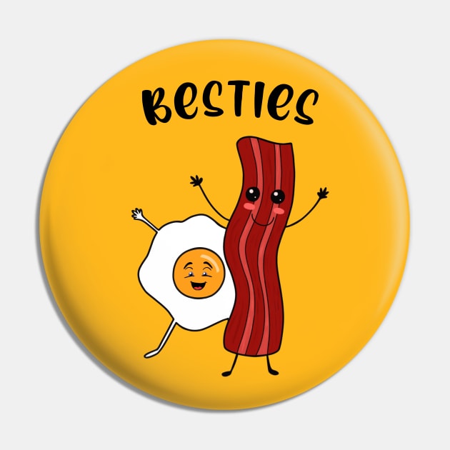 Breakfast Besties Bacon And Eggs Pin by SartorisArt1