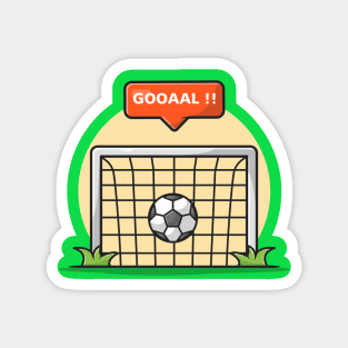 Soccer Field With Goal Sign Cartoon Vector Icon Illustration Magnet