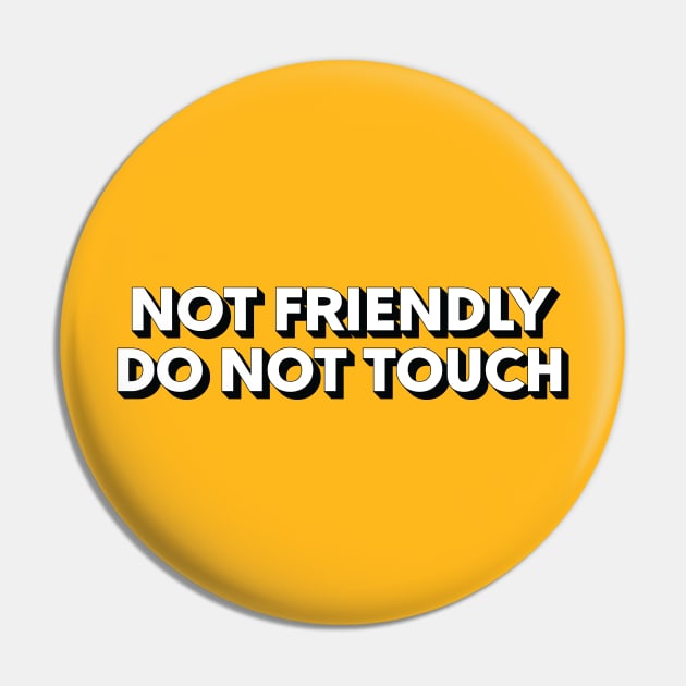 Not Friendly - Do Not Touch Pin by JMDCO