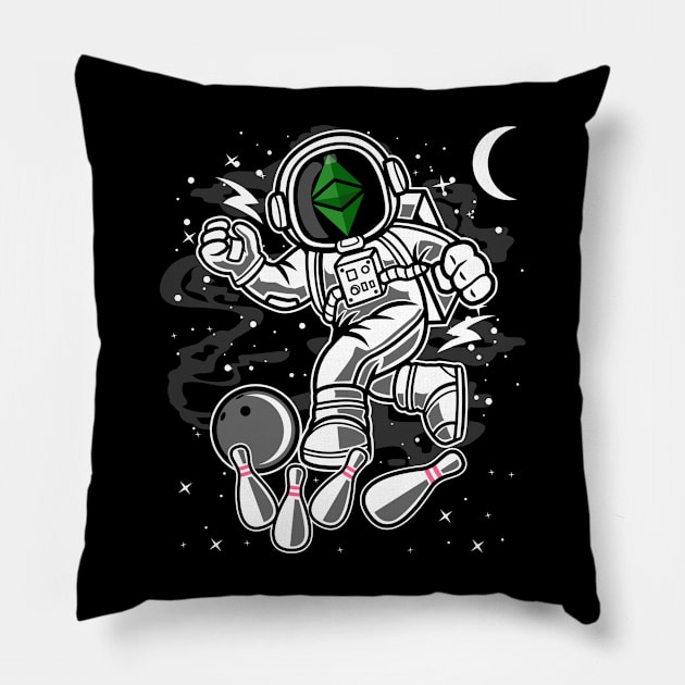 Astronaut Bowling Ethereum Classic ETH Coin To The Moon Crypto Token Cryptocurrency Blockchain Wallet Birthday Gift For Men Women Kids Pillow by Thingking About