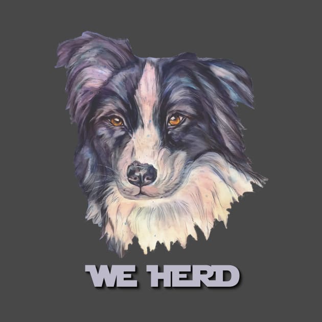 We Herd, Border Collie Face by candimoonart