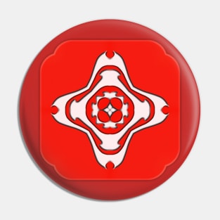 Bright Red Kaleidoscope Pattern (Seamless) 19 Pin