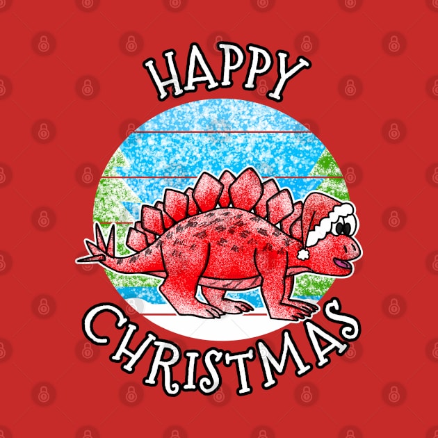 Christmas Stegosaurus Dinosaur Xmas 2022 by doodlerob